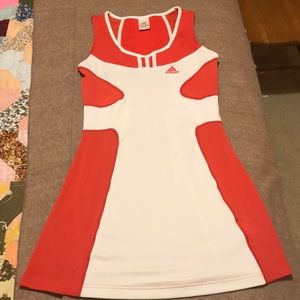 Vintage Women’s Adidas Red and White Tennis Dress USA SMALL